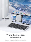 K551 Slim Quiet Wireless Bluetooth 78Keys Keyboard, 3-Device Free Switching With Bluetooth & 2.4G, Compatible With Windows/Macos/Ios/Android, Works With Macbook, Lenovo, Hp