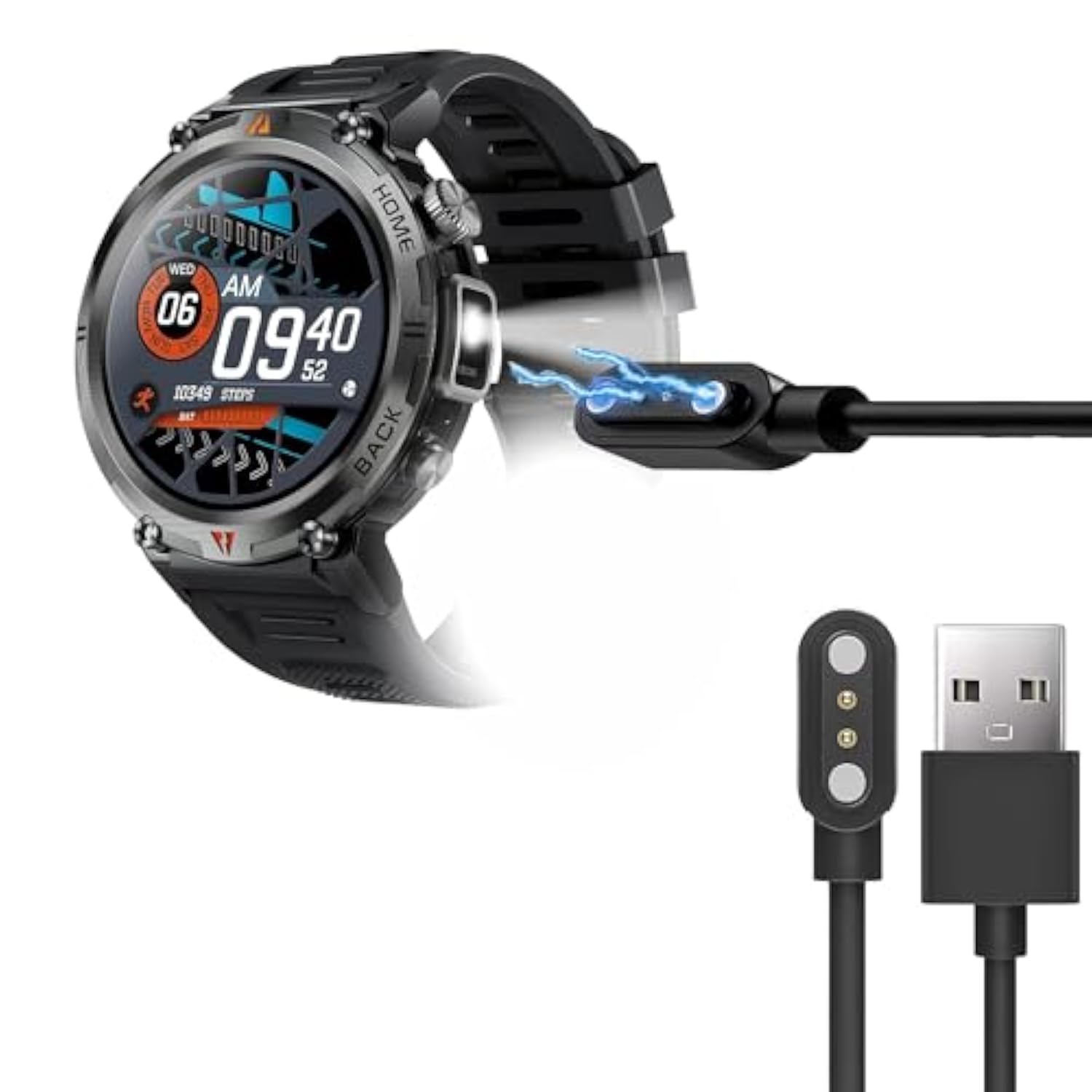Compatible With Eigiis Ke3 Smartwatch Charger, Magnetic Replacement Charger Compatible With Eigiis, Klogipow, Jelloo, Wituser, Vopoco, Lanikar Dwtke3, Ke2, Ke3, Ew5 Smart Watch (Black)