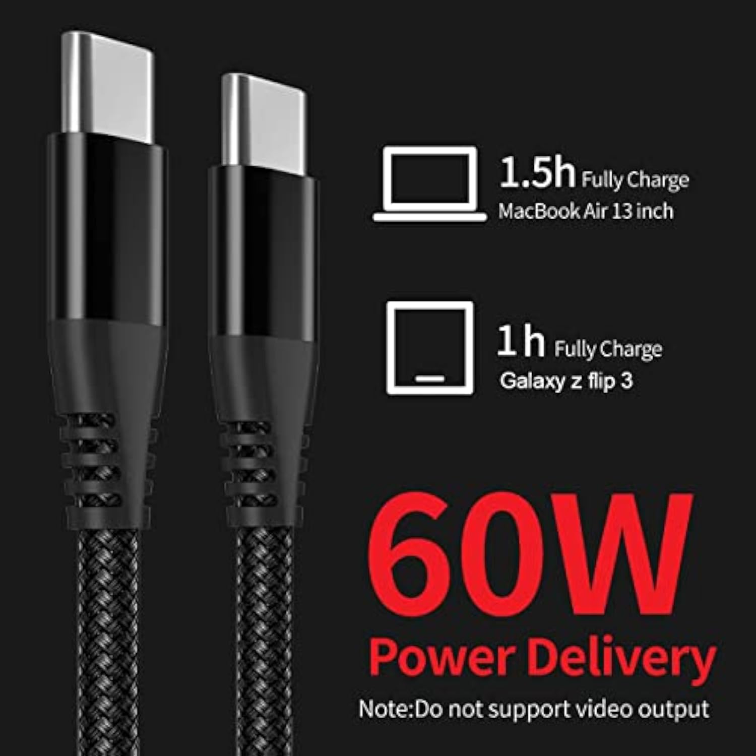 10Ft Usb C Charger Cable Cord Compatible For Samsung Galaxy Z Flip 4 5G, Flip 3, Flip 2, Galaxy Z Fold 4, Samsung Fold 3, Z Fold 2 Wires For 5G Flip Phone Usb Adapter Fast Long Power Charging Cable