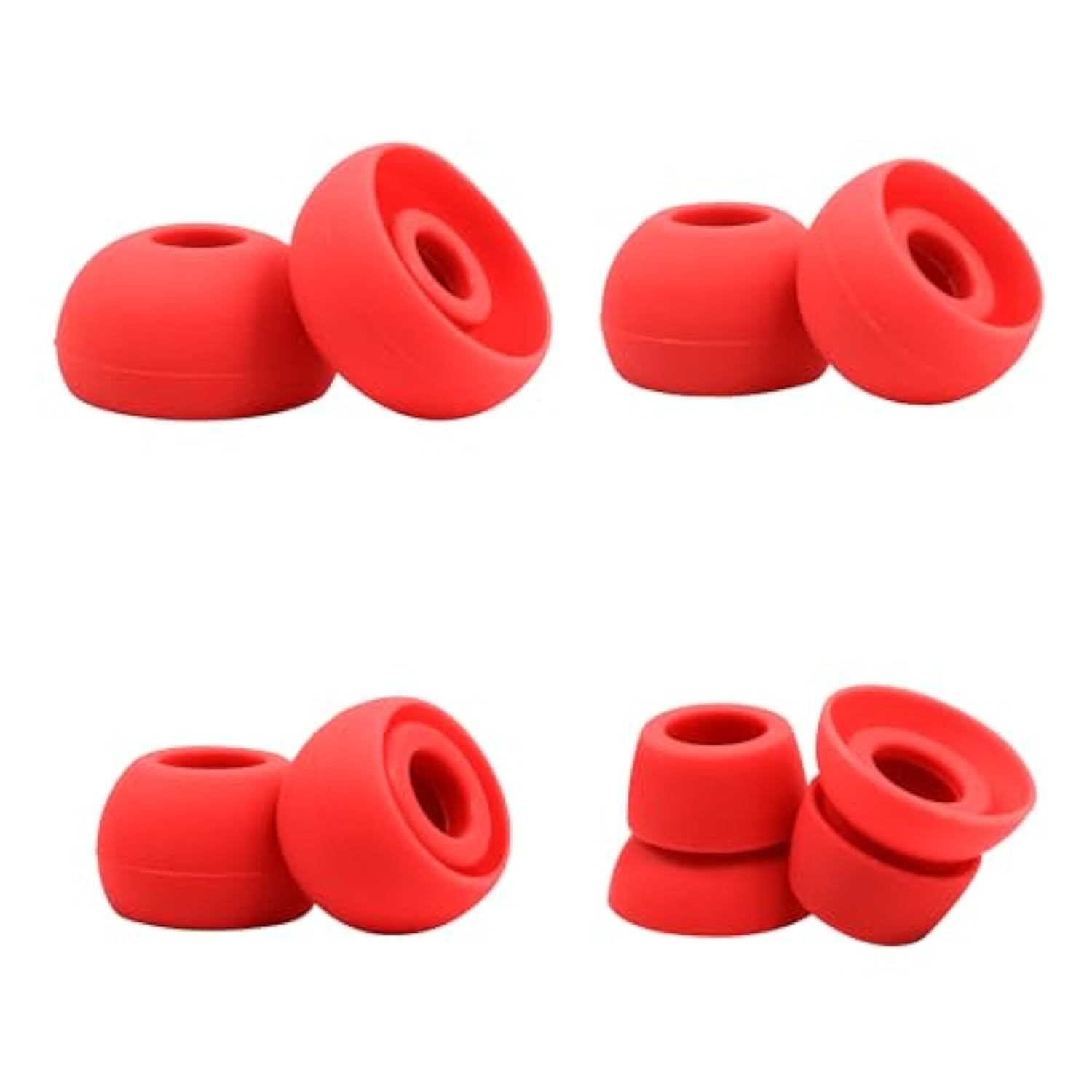Replacement Eartips For Powerbeats 2 Powerbeats 3 Wireless Beats, Silicone Earbuds Xs/S/M/L 4 Size Earbuds Eartips?Flexible Rubber Cover Skin Accessories-Red