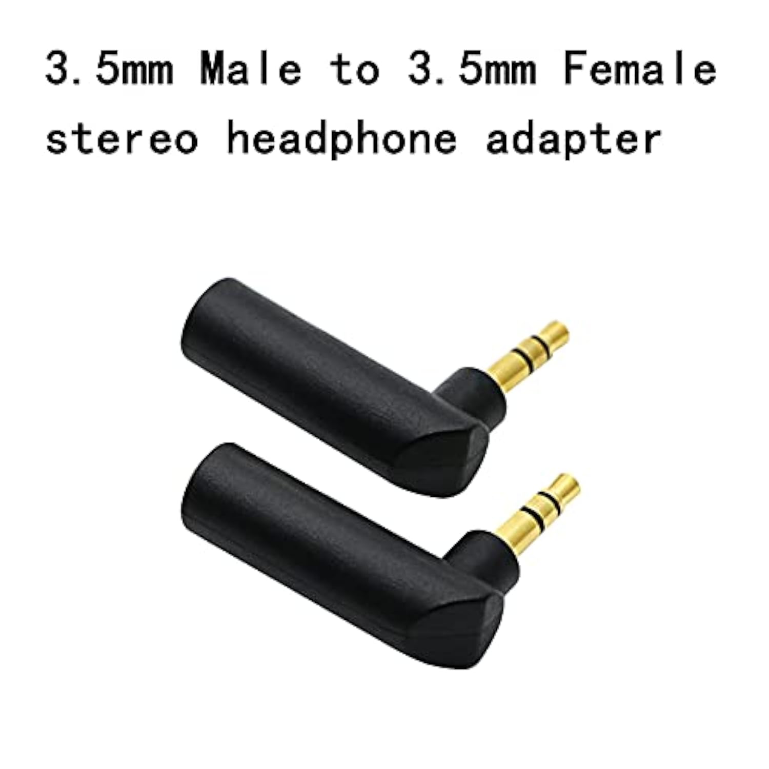 3.5Mm Angle Male To Female Audio Adapter, 90 Degree Right Angle Gold-Plated Trs Stereo Jack Plug Aux Connector Compatible With Headset, Tablets, Mp3 Players, Speakers(2 Pack)