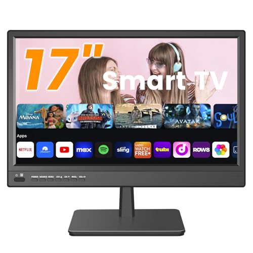 17inch Smart TV,Full HD 1080p LED Flat Screen with ATSC TV,with Built-in HDMI/USB-Suitable for Kitchen Kid's Room Basement or RV Camper