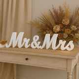Mr And Mrs Sign For Wedding Table, Large Wooden Sweetheart Table Decoration For Reception, Freestanding Letters Centerpieces Decor For Ceremony, Anniversary, Valentine'S Day, Bride And Groom (White)