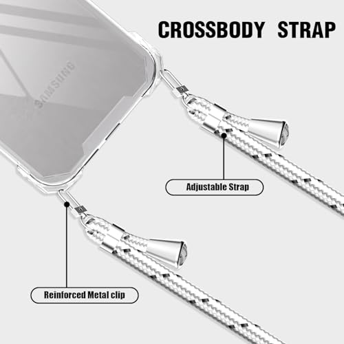 Strap Crossbody Case for  Galaxy S26 Clear Women, Shockproof Neck Shoulder Strap Phone Cover with Adjustable Lanyard Phone Case for