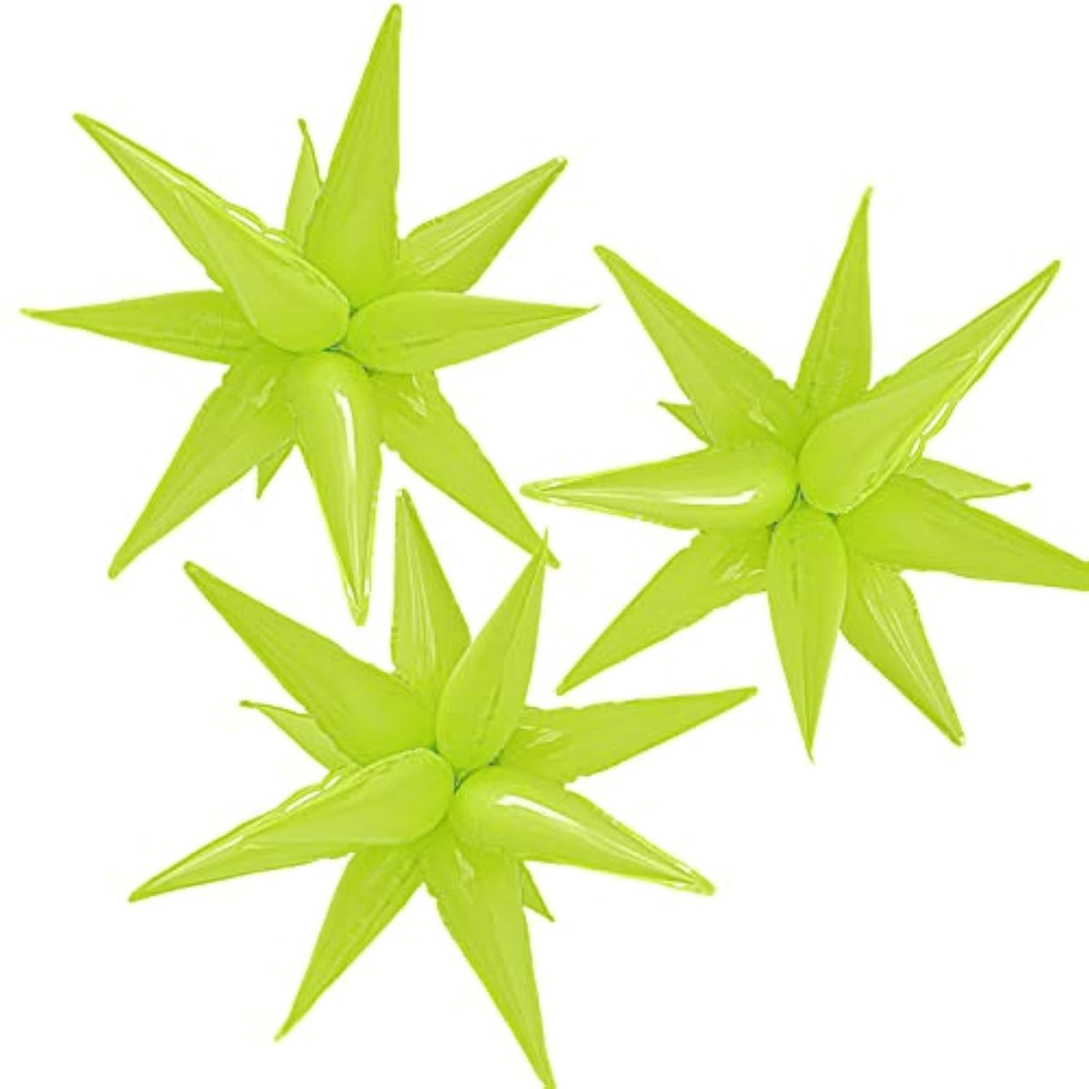 3Pcs 26-Inch Macaron Green Star Burst Foil Balloons Party Decorations