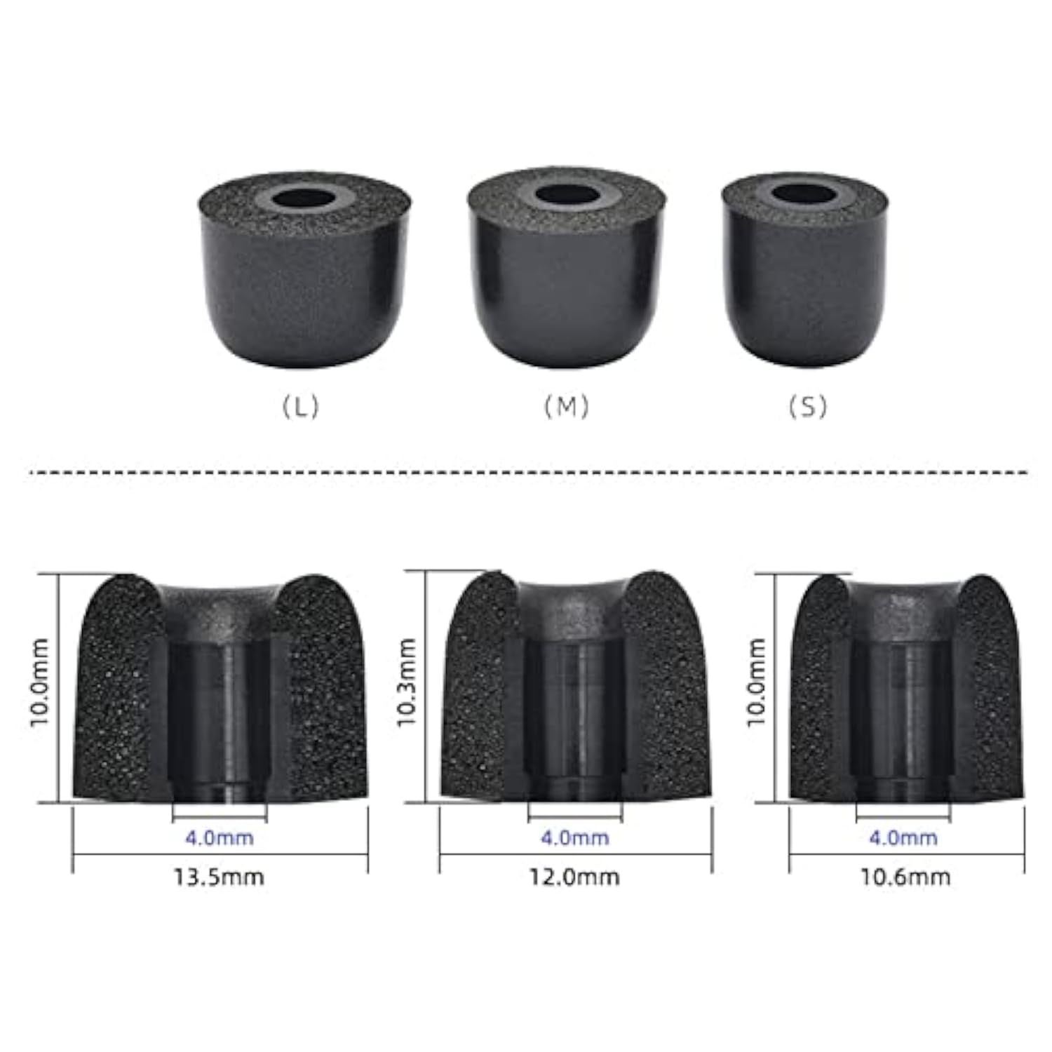 Replacement Memory Foam Earbud Tips For Beats Powerbeats Pro, Powerbeats, Flex Earphones (Black)