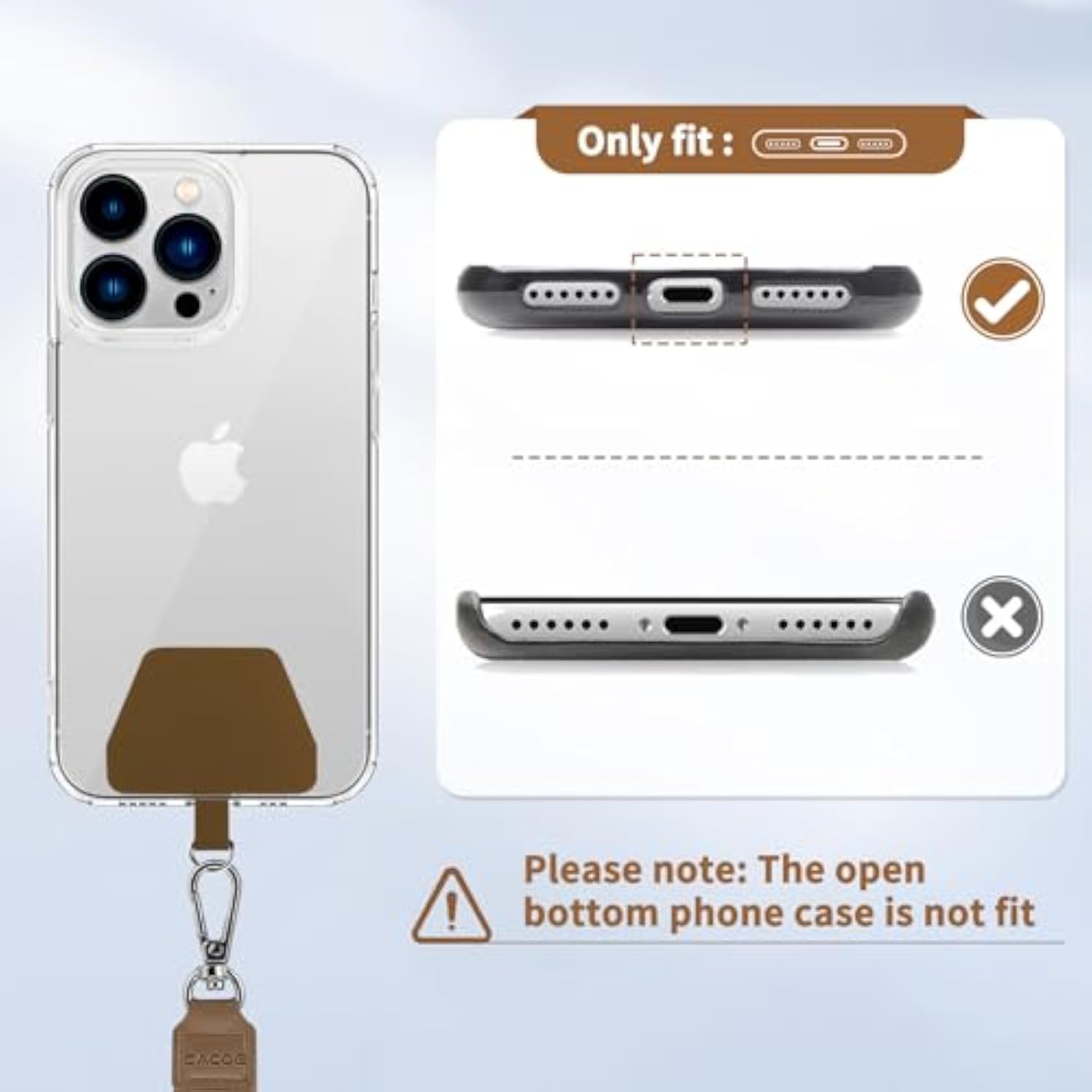 Phone Lanyard Set, 2 Pieces, Black and Brown