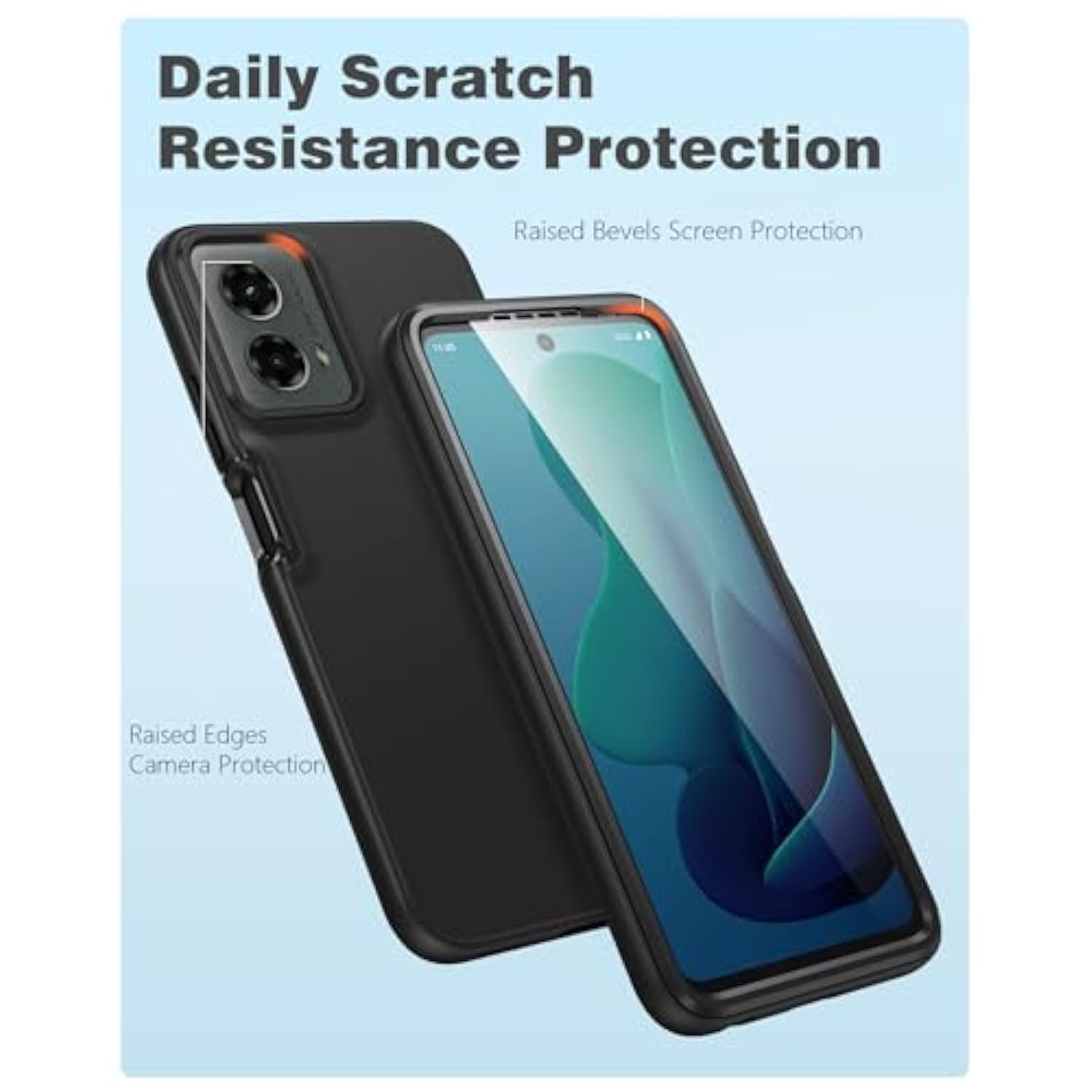 Moto G 5G 2024 Case with Built-In Screen Protector Dual Layer Shockproof Black