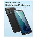 Moto G 5G 2024 Case with Built-In Screen Protector Dual Layer Shockproof Black