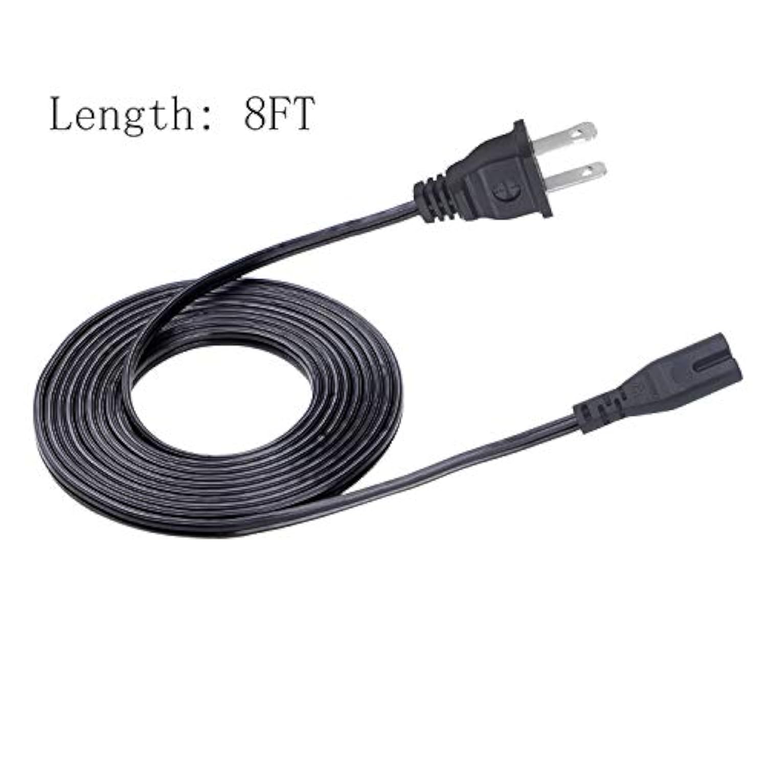 2 Prong Power Cord Replacement For Lg Tv 43Lh570A 49Lh570A 43Lh5700 49Lh5700 55Lh575A 55Uh6030 60Uh6035 49Uj6300 65Uj7700 65Uj6300 55Uj6540 43Uj6300 43Uj6200 Power Cord 8Ft Ac Cable