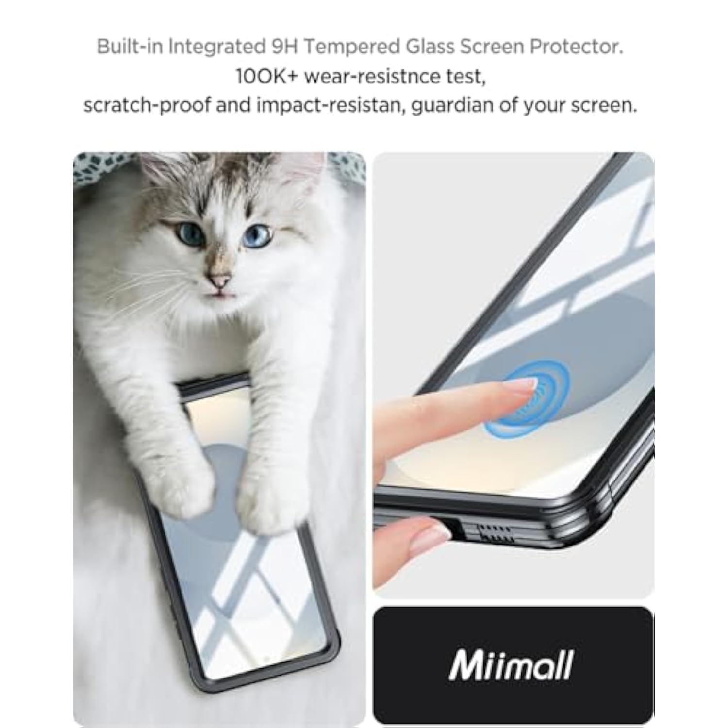 Miimall Strong Magnetic for Samsung Galaxy S25 Case, [Built-in Glass Screen Protector][Compatible with Magsafe][Military Shockproof Dropproof] Full Body Heavy Duty Phone Case for S 25, Black/Clear