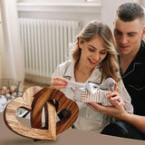 Valentine'S Day Romantic Heart Gifts For Her, Handmade Wood Hearts Shape For Couple Wife Husband Wedding Anniversary Birthday Present (Linked Hearts (7Cm))