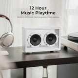 Cassette Portable Bluetooth Speaker, 16W Minimalist Speakers Bluetooth Wireless Loud, Hd Powerful Sound And Wide Compatibility V5.3 For Indoor Outdoor - White