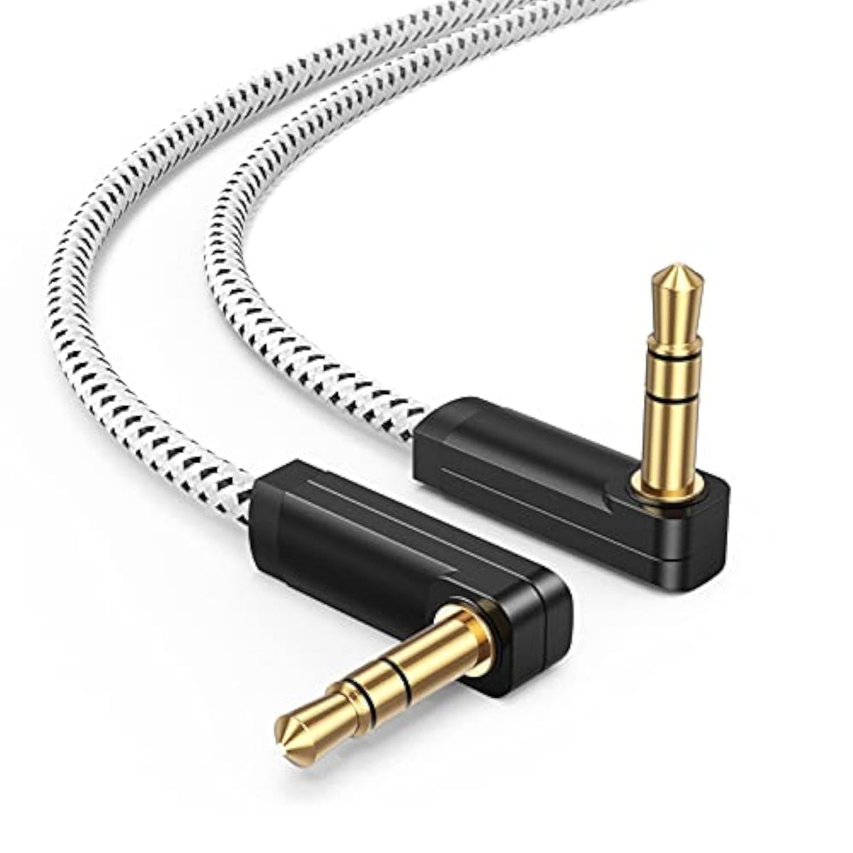 CableCreation 3.5mm Audio Cable(1.5FT/0.45M), 90 Degree 3.5mm Male to Male Auxiliary Aux Cable for Phones, Tablets, Headphones, MP3 Player, Car/Home Stereo, Laptops, iPads