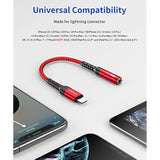 Headphone Adapter For Iphone Lightning To 3.5Mm Adapter [Apple Mfi Certified] Compatible With Iphone 14 Pro Max/14 Plus/13 12 11 Pro Max/Se/Xs-Red