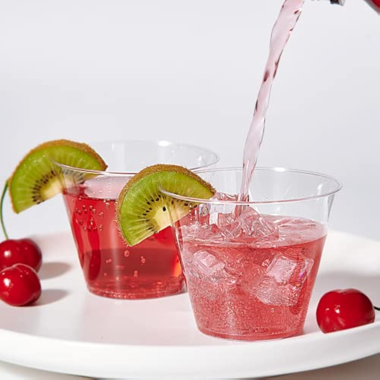 300 Pack 9oz Clear Disposable Heavy-Duty Plastic Drinking Cups for Events