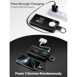 Retractable Portable Charger For Apple Watch And Iphone 10000Mah 20W Fast Charging Power Bank Built In Cable With Led Display, Travel Essentials Battery Pack For Iphone 16 15 Iwatch Charger