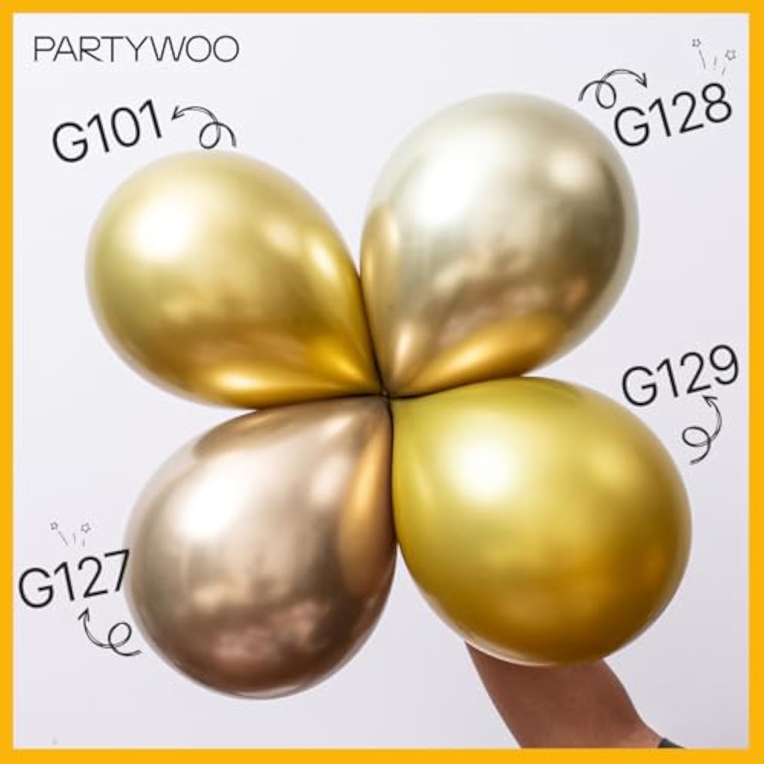 85-Pc Metallic Gold Balloon Set in Multiple Sizes for Garlands & Party Decor