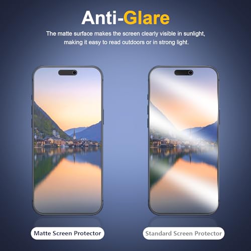 [2 Pack] Matte Glass Screen Protector Designed for iPhone 17 Pro Max, Anti-Glare, Anti-Fingerprint, 9H Tempered Glass
