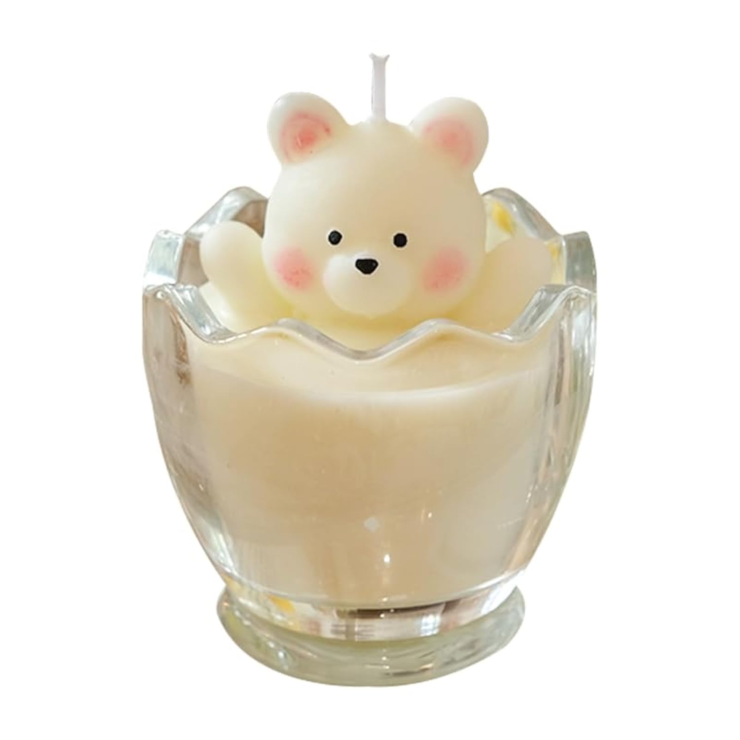 Egg Shaped Glass Scented Candle Funny Fragrance Candle For Birthday The Broken Shell (Little Bear)