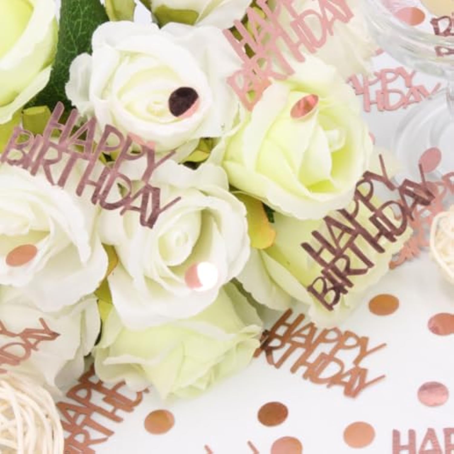270pcs Rose Gold Birthday Confetti — Glitter Table Decorations