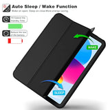 (A16) Case/ 10Th Generation Case [11-Inch 2025/10.9 Inch 2022] With Pencil Holder, Trifold Stand Smart Cover With Soft Tpu Back,Auto Wake/Sleep(Black)