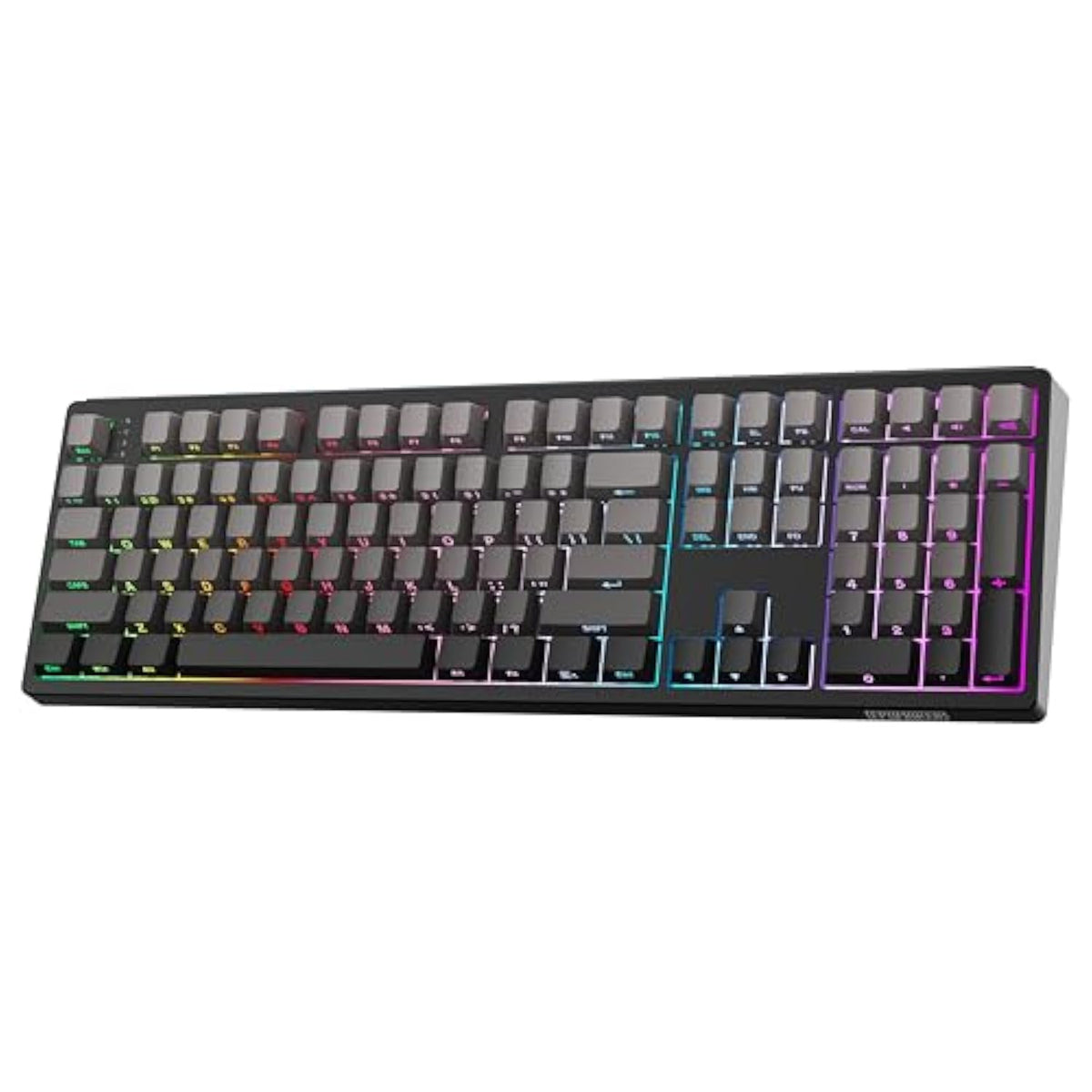 Th108 Full Size Mechanical Keyboard, Wireless Gaming Keyboard With 8000Mah Battery, Creamy Gasket, 108 Keys, Hot Swap, Custom Driver, Rgb Backlight (Black, Sea Salt Silent)