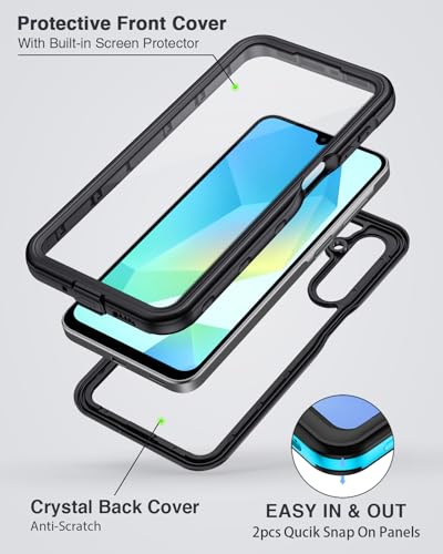 for  Galaxy A17 5G Phone Case, IP68 Waterproof Dustproof, Built-in Screen Protector, Rugged Full Body Shockproof Protective Cover for