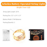 Led Fairy Lights Battery Operated, 1 Pack Mini Battery Powered Copper Wire Starry Fairy Lights For Bedroom, Christmas, P