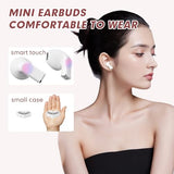 Pink Heart Wireless Earbuds for Girls Kids, Cute Small Mini Tiny Invisible Earbuds Wireless Bluetooth for Small Ears Canals Women Rose Gold Kawai