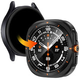 For Samsung Galaxy Watch 7 Screen Protector Case 44Mm [Looks Like Galaxy Watch Ultra] Rugged Protective Face Cover 44 Mm With Built-In 9H Tempered Glass Film Accessories For Watch7 - Black