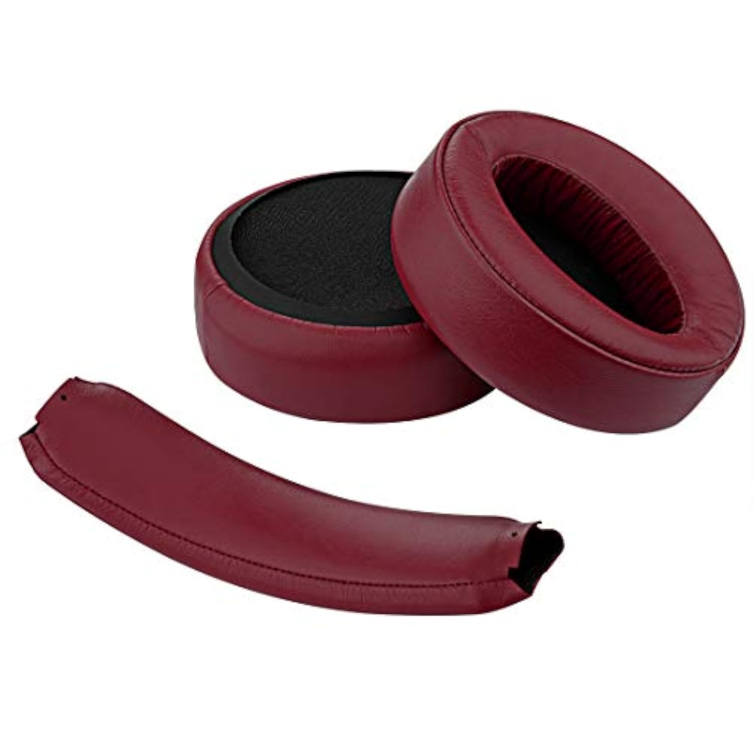 Geekria Replacement Earpad + Headband Set Compatible with Sony MDR-XB950BT, MDR-XB950B1 Headphones, Repair Parts Suit (Dark Red)