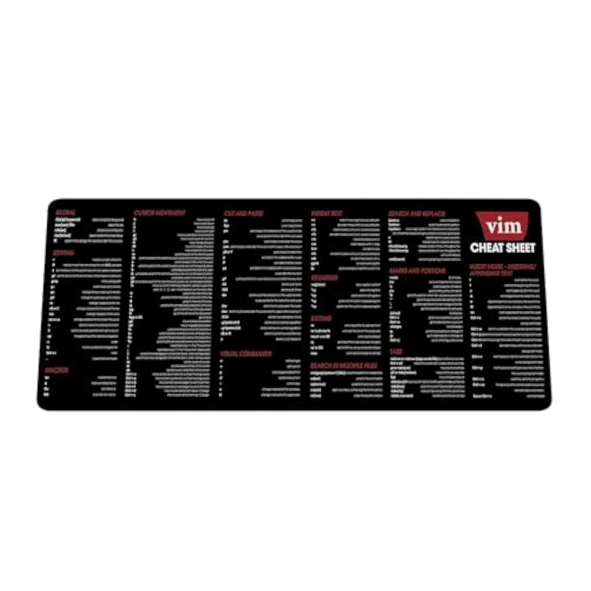 Vim Cheat Sheet Mousepad For Beginner, Software Engineers, Hackers And Programmers - Reference Guide Desk Mat - Gift For Ai Programmer