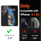 Heavy Duty Protection Phone Case for Apple iPhone X/XS with Tempered Glass Screen Protector
