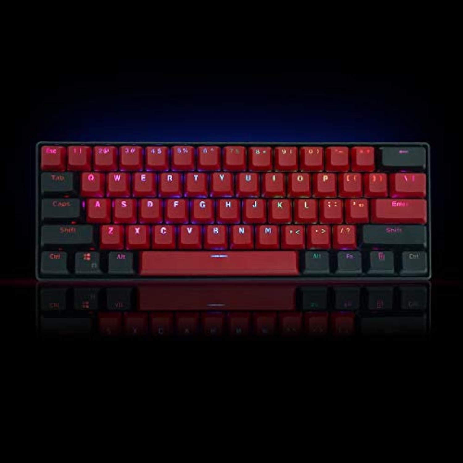 Pbt Keycaps, Black And Red Keycaps Oem Keycaps 61 Keycaps Set For Cherry Mx Sw