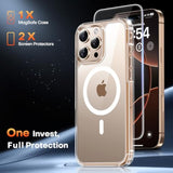 Iphone 16 Pro Max 3-in-1 Magsafe Case With 2 Screen Protectors Clear 6.9 Inch