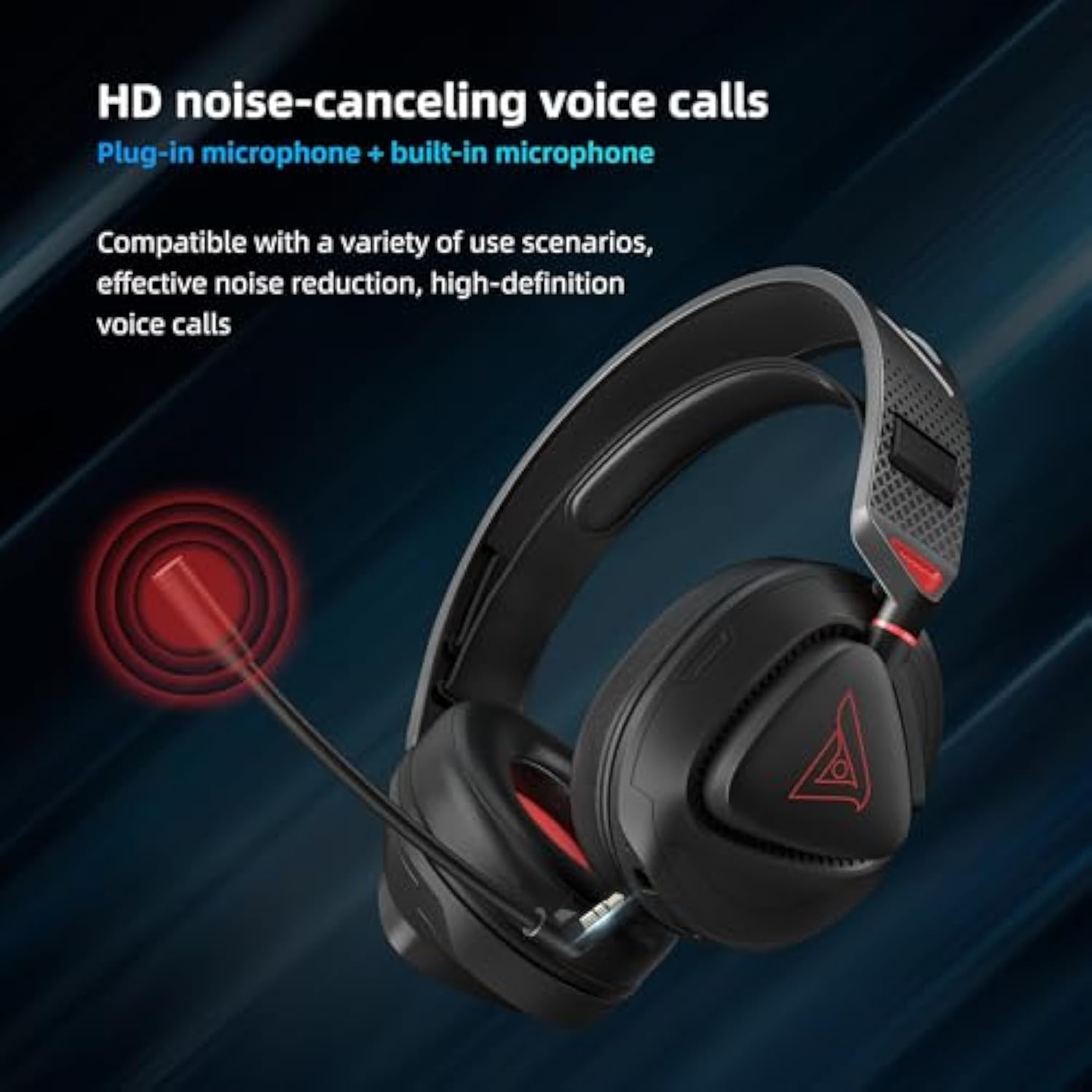 E-Gaming Level Headphone And Headset For Xbox, Ps5, Pc And Switch, 7.1 Surround Sound, Dual Eq & Noise Cancel, Lightweight, Low Latency, Over Ear Headphone (4-In-1 Connectivity) Black-Red