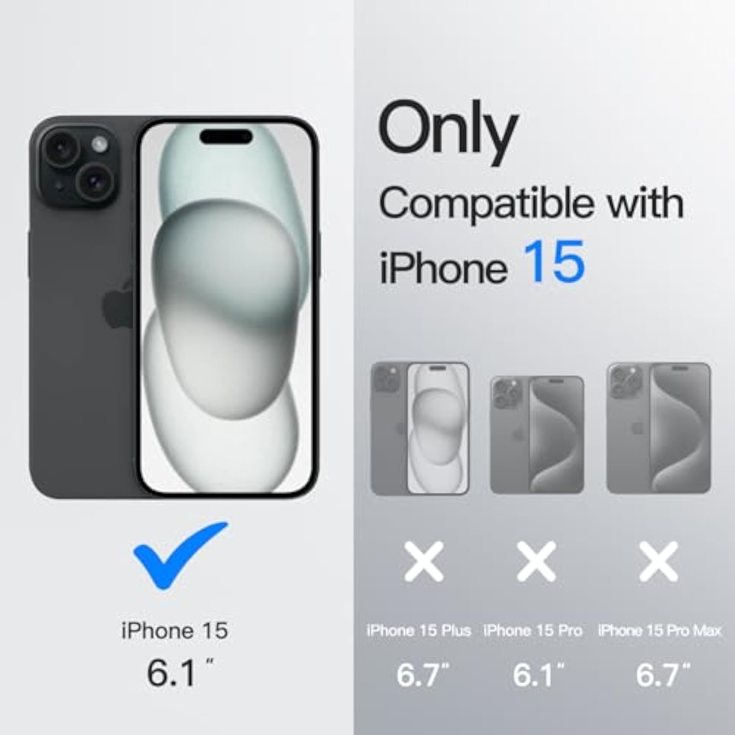 JETech 360 Degree Rotatable Ring Case for iPhone 15 6.1-Inch Compatible with MagSafe, Slim Shockproof Phone Cover with Stand & Ring Holder (Black)