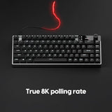 Es He 70 Mechanical Gaming Keyboard, 8K Scan Rate & 8K Polling For Ultra-Low Latency, Hot Swappable, Pbt Double-Shot Keycaps, Rgb Backlit, Volume Knob, 70%, 79Keys (Black)