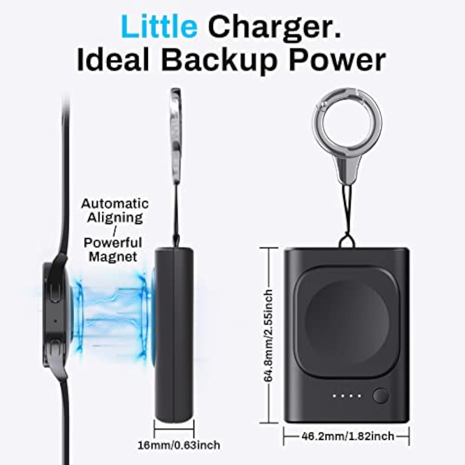 Watch Charger For Galaxy Watch 7 Ultra, 1800Mah Portable Charger For Samsung Galaxy Watch7/Ultra/Fe/6/6 Classic/5/5 Pro/4/4 Classic/3/Active 2, With Keychain