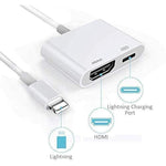 Mfi Certified Lightning To Hdmi Digital Av Adapter 1080P Hd Video Hdmi Sync Screen Connector Cable With Charging Port Compatible With Iphone 14/13/12/11/ X/ 8/7/ Ipad On Hdtv/Projector/Monitor