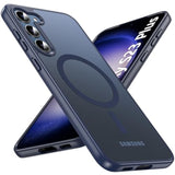 For Samsung Galaxy S23 Plus Case 6.6'', Magnetic S23 Plus Case Compatible With Magsafe, [Military Grade Shockproof] Translucent Back Slim Bumper Cover Phone Case, Blue