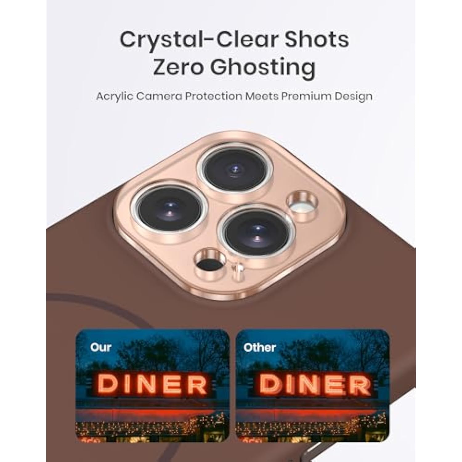 Magnetic Silicone Case For Iphone 16 Pro Max Case With 2 Screen Protector, Upgraded Hard Acrylic Camera Protector Soft Slim Stylish Cute Phone Cover Compatible With Magsafe, Brown