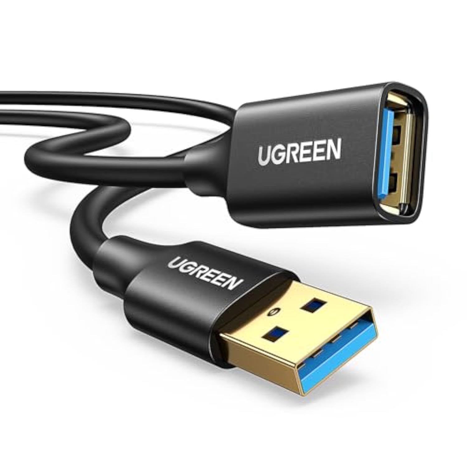 UGREEN USB Extender, USB 3.0 Male to Female Extension Cable USB Cable High Speed Data Transfer Compatible with Webcam, Gamepad, USB Keyboard, Mouse, Flash Drive, Hard Disk