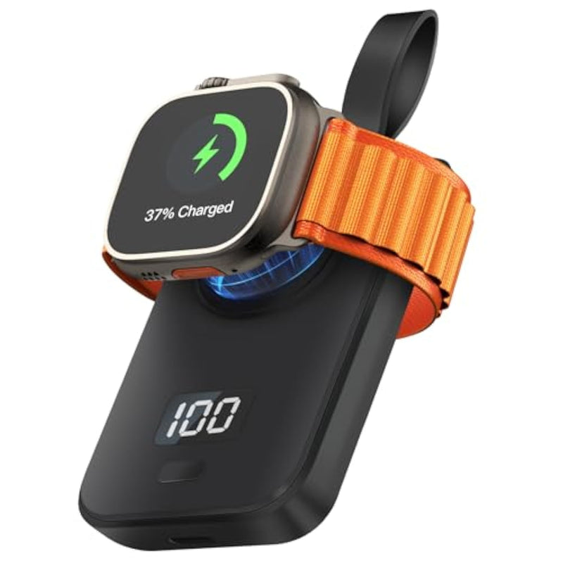 Portable Charger For Apple Watch Wireless: 2500Mah Power Bank With Magnetic Charger For Apple Watch Series 9 8 7 6 5 4 3 2 1 Se Uitra Uitra 2 And Phone Black