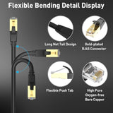 Cat8 Ethernet Cable,10Ft 2Pack Patch Cord, Heavy Duty High Speed Cat8 Lan Netw