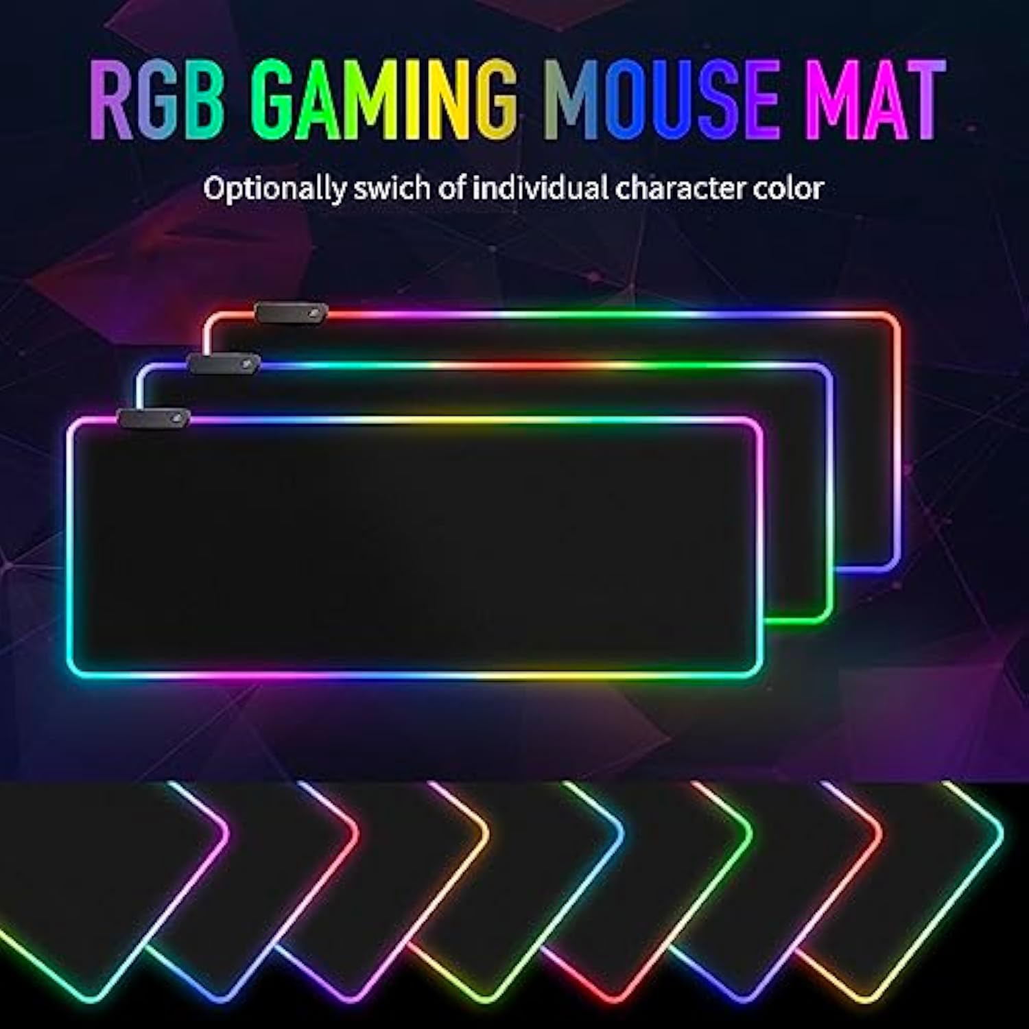 Large Rgb Gaming Mouse Pad 15 Light Modes Touch Control Extended Soft Computer Keyboard Mat Nonslip Rubber Base For Gamer Esports Pros 31.5X11.8