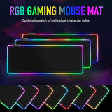 Large Rgb Gaming Mouse Pad 15 Light Modes Touch Control Extended Soft Computer Keyboard Mat Nonslip Rubber Base For Gamer Esports Pros 31.5X11.8
