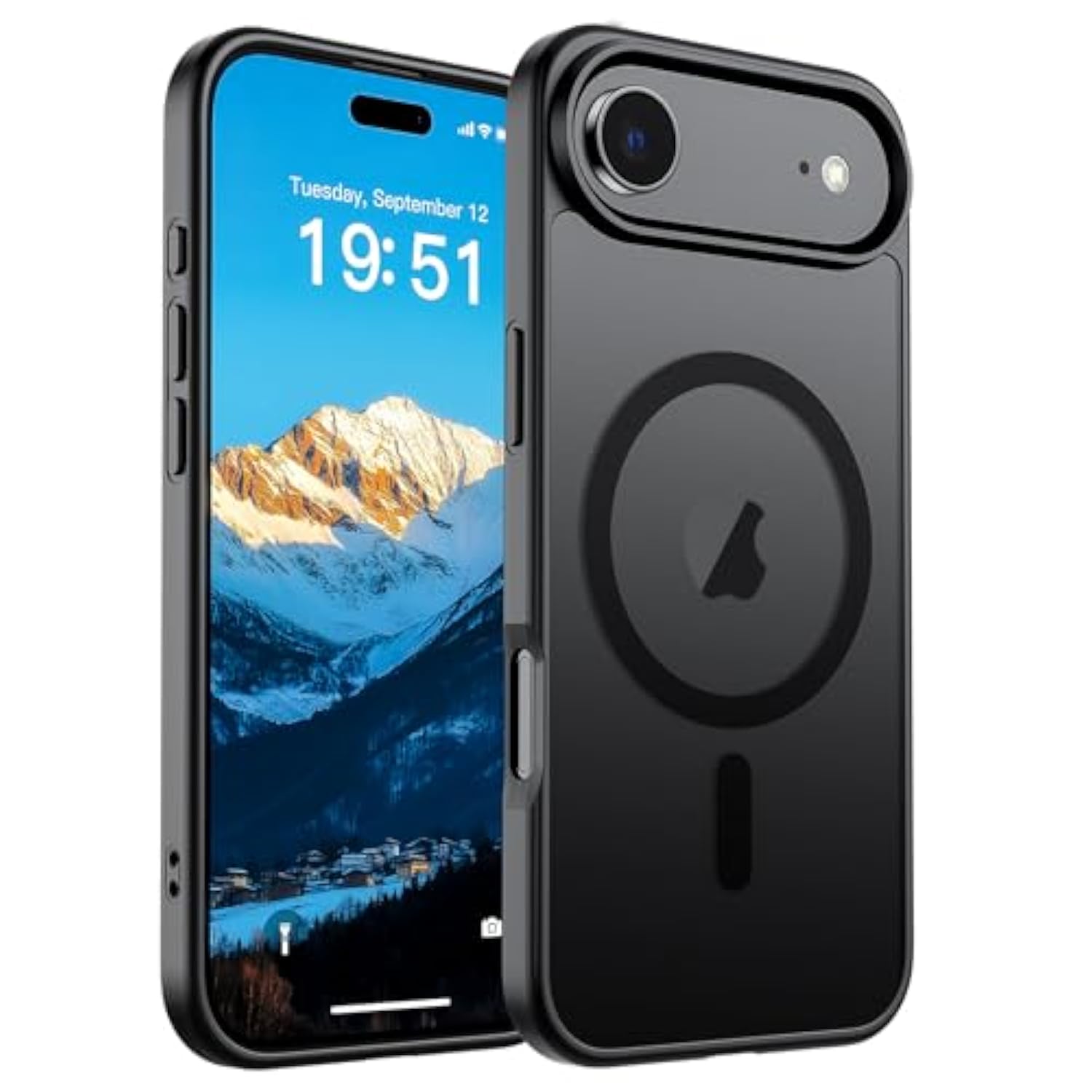 Magnetic For Iphone Air Case (Compatible With Magsafe)(Military Grade Drop Protection) Slim Translucent Matte Shockproof With Anti-Fingerprint Phone Cover For 17 Air 2025,Black