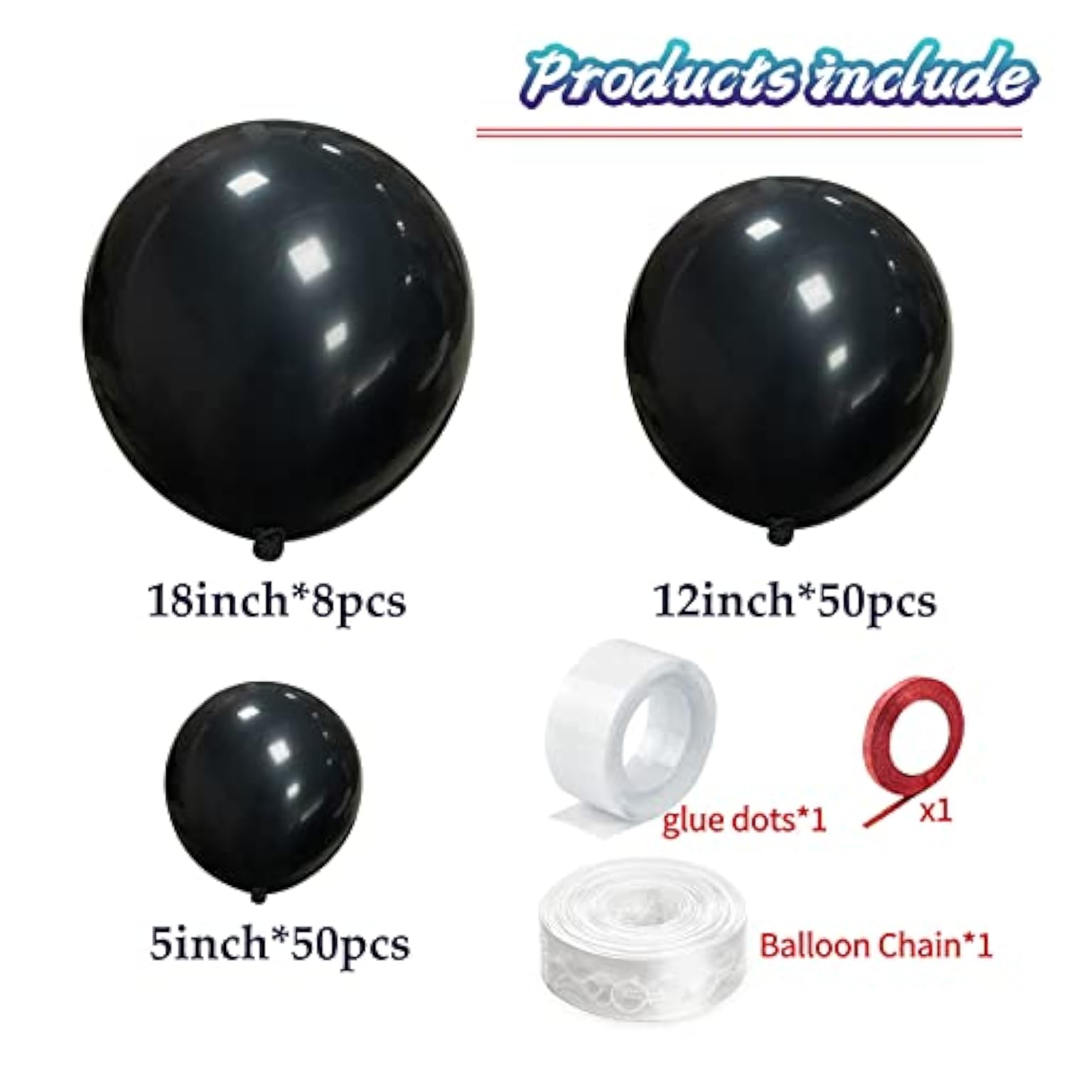 Black Balloon Arch Kit 111pcs Latex Balloons for Parties and Celebrations